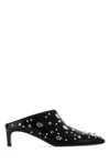 Jil Sander Leather Rivet-embellished Mules 45 In Black