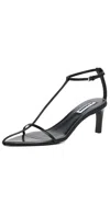 Jil Sander Leather Sandals With Weaved Straps In Black