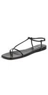 Jil Sander Black Sandals With Ankle Buckle Closure In Leather Woman In Black