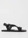 Jil Sander Crisscross Strap Sandal With Durable Rubber Sole In Black