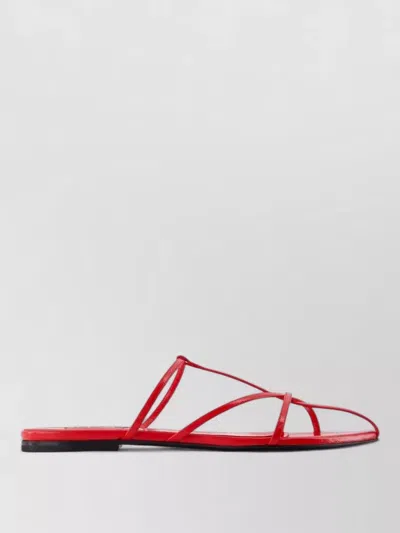 Jil Sander Sandals Leather Goatskin Eu Sizing Flat In Red