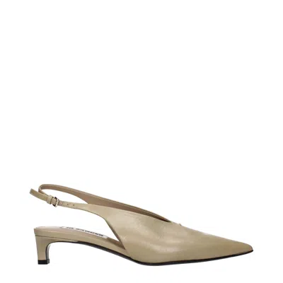 Jil Sander Sandals New Women's Tripod Beige Leather/dark Sand In Brown