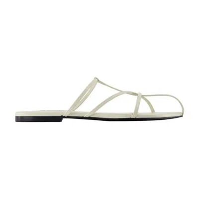 Jil Sander Leather Strappy Sandal In White