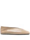 Jil Sander Sandy-colored Leather Ballet Flats