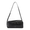 Jil Sander Diagonal-zip Leather Shoulder Bag In Black