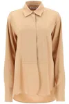 Jil Sander Satin-finish Panelled Shirt In Beige