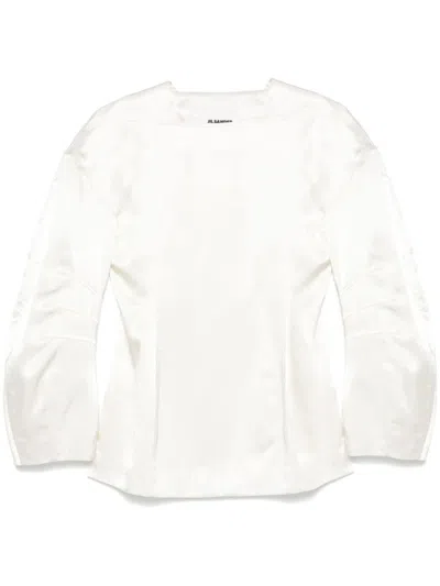 Jil Sander Satin Blouse In Beige