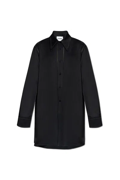 Jil Sander Satin Shirt In Black