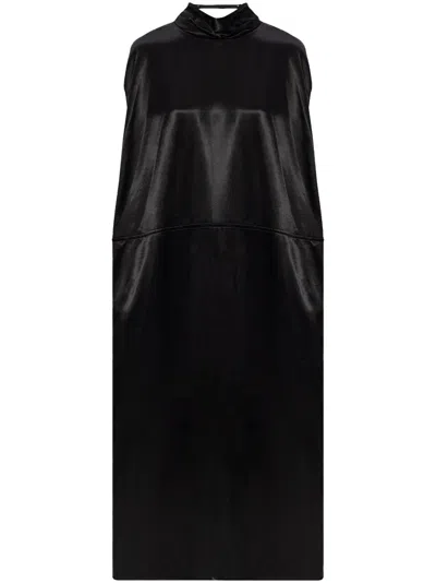 Jil Sander Satin Cocktail Dress In 黑色