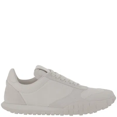 JIL SANDER SATIN-EFFECT NYLON SNEAKERS WITH SUEDE TRIM AND RUBBER SOLE