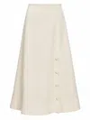 Jil Sander Beige Solid Flared Midi Skirt In Neutral