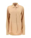 Jil Sander Satin-finish Panelled Shirt In Nude