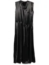 Jil Sander Satin Midi Dress In Schwarz