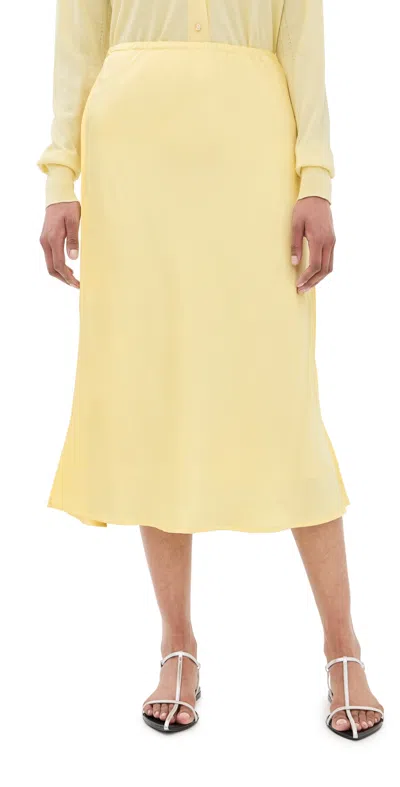Jil Sander Satin Midi Skirt Pastel Yellow