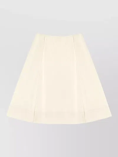 Jil Sander Satin Mini Skirt A Line Buttoned In White