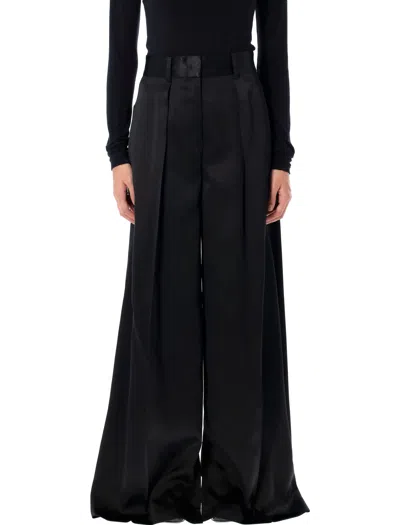 Jil Sander Satin Palazzo Pants In Black