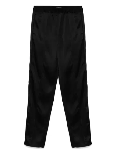 Jil Sander Satin-panel Trousers In Black