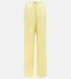 Jil Sander Satin Pants In Light Pastel Green