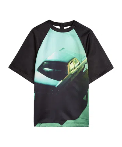 Jil Sander Satin Printed T-shirt In Green