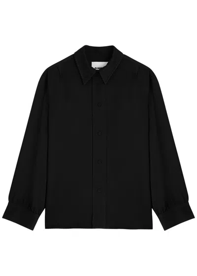 Jil Sander Satin Shirt In Black