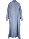 Jil Sander Satin Shirt Dress In Blue