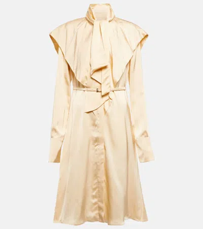 Jil Sander Satin Shirt Dress In Dune