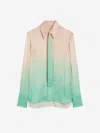 Jil Sander Ombre Satin Button-down Shirt With Matching Tie