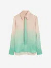 Jil Sander Ombre Satin Button-down Shirt With Matching Tie