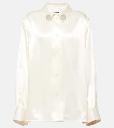 Jil Sander Satin Shirt In White