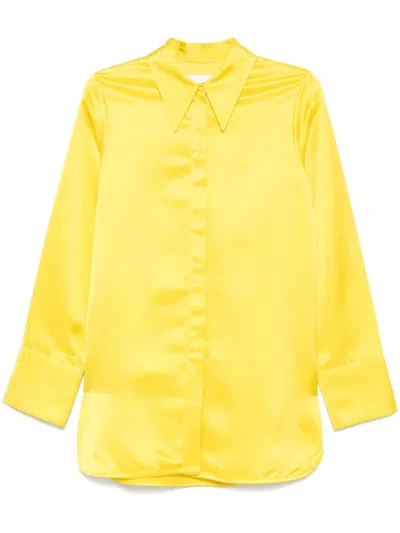 Jil Sander Satin Shirt In Yellow