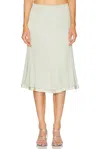 Jil Sander Pleated Satin Skirt In White