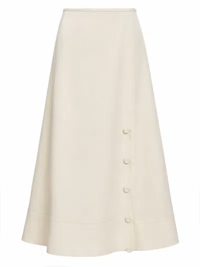 Jil Sander Satin Skirt. In White