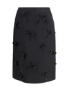 Jil Sander Satin Skirt With Bows In Black