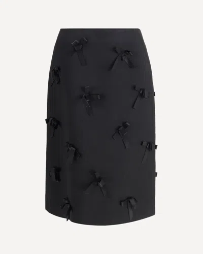 JIL SANDER SATIN SKIRT WITH BOWS