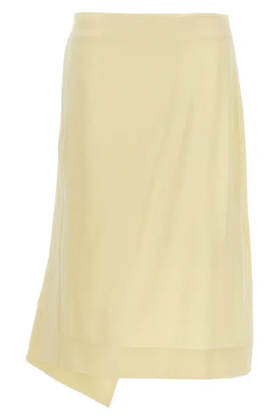 JIL SANDER JIL SANDER SATIN SKIRT WITH SIDE SLIT