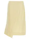 Jil Sander Women Satin Skirt With Side Slit In Yellow