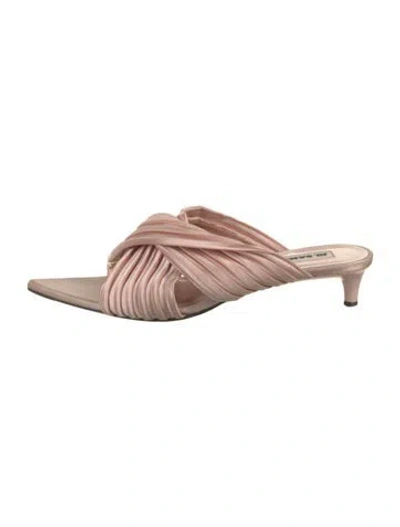 Pre-owned Jil Sander Satin Slides In Neutral