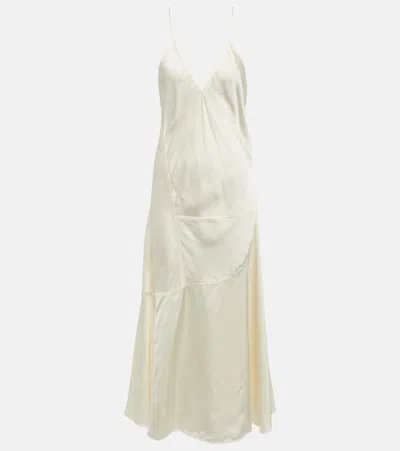 Jil Sander Satin Slip Dress In Off White