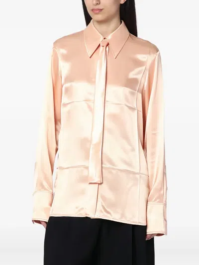 Jil Sander Satin Tie-neck Shirt