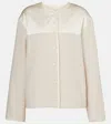 Jil Sander Satin-trimmed Virgin Wool Jacket In Beige