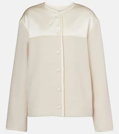 Jil Sander Satin-trimmed Virgin Wool Jacket In Beige