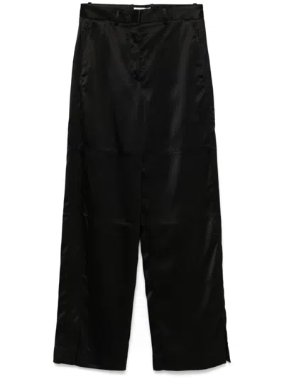 Jil Sander Satin Trousers In Black