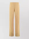 Jil Sander Satin Trousers Elastic Waistband In Brown