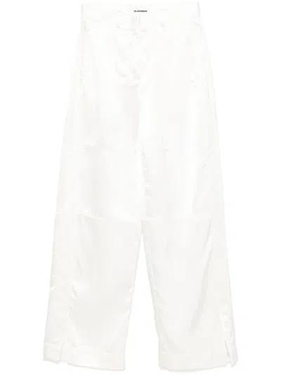 Jil Sander Satin Trousers In White