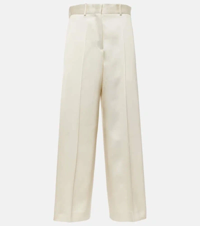 Jil Sander Wide-leg Tailored Trousers In 105 Chalk