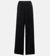 Jil Sander Pleated Satin Wide Leg Pants In Black