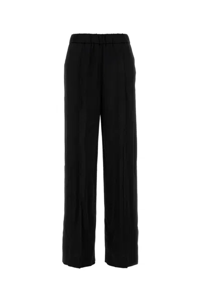 Jil Sander Satin Wide-leg Trousers In Black