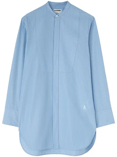 Jil Sander Saturday Striped Cotton Shirt In Blue