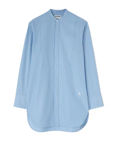 Jil Sander Saturday Striped Cotton Shirt In Blue