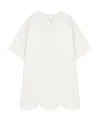Jil Sander Scalloped Hem Short-sleeve Blouse In White